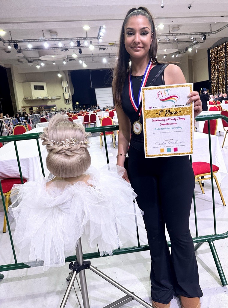 Apprentice Wins First Place at Blackpool AHT Bridal Hair Styling Competition 