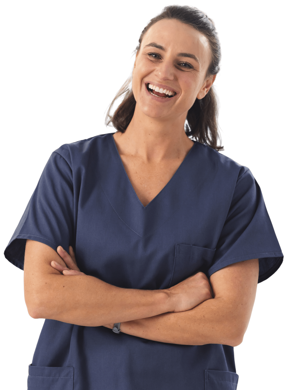 female podiatrist with arms crossed smiling 