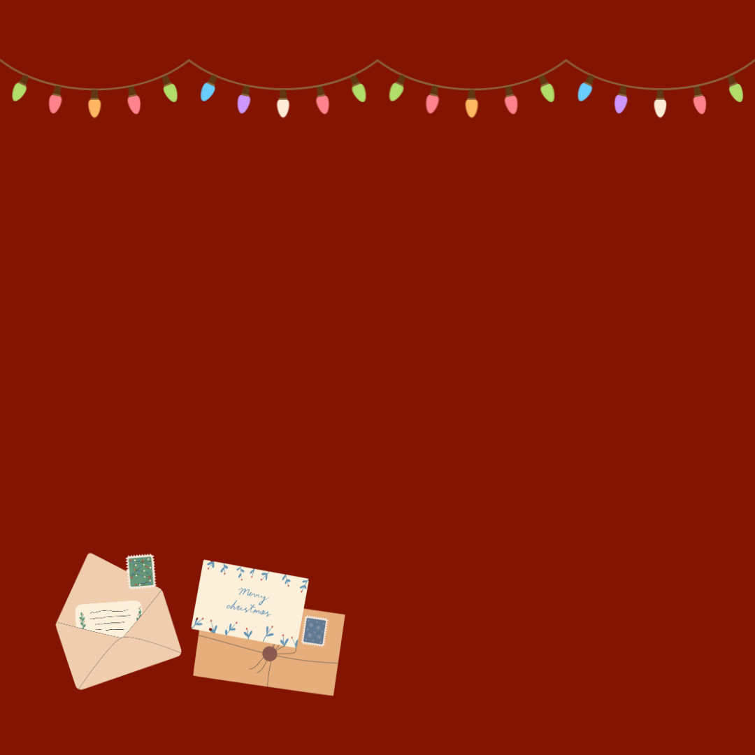 Christmas Letters, Christmas Envelopes, and Christmas lights background