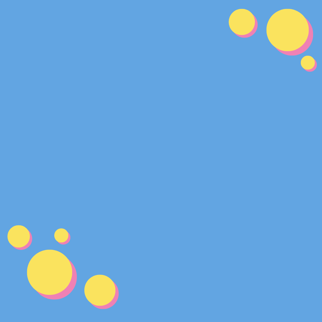 Yellow and pink spots on a blue background