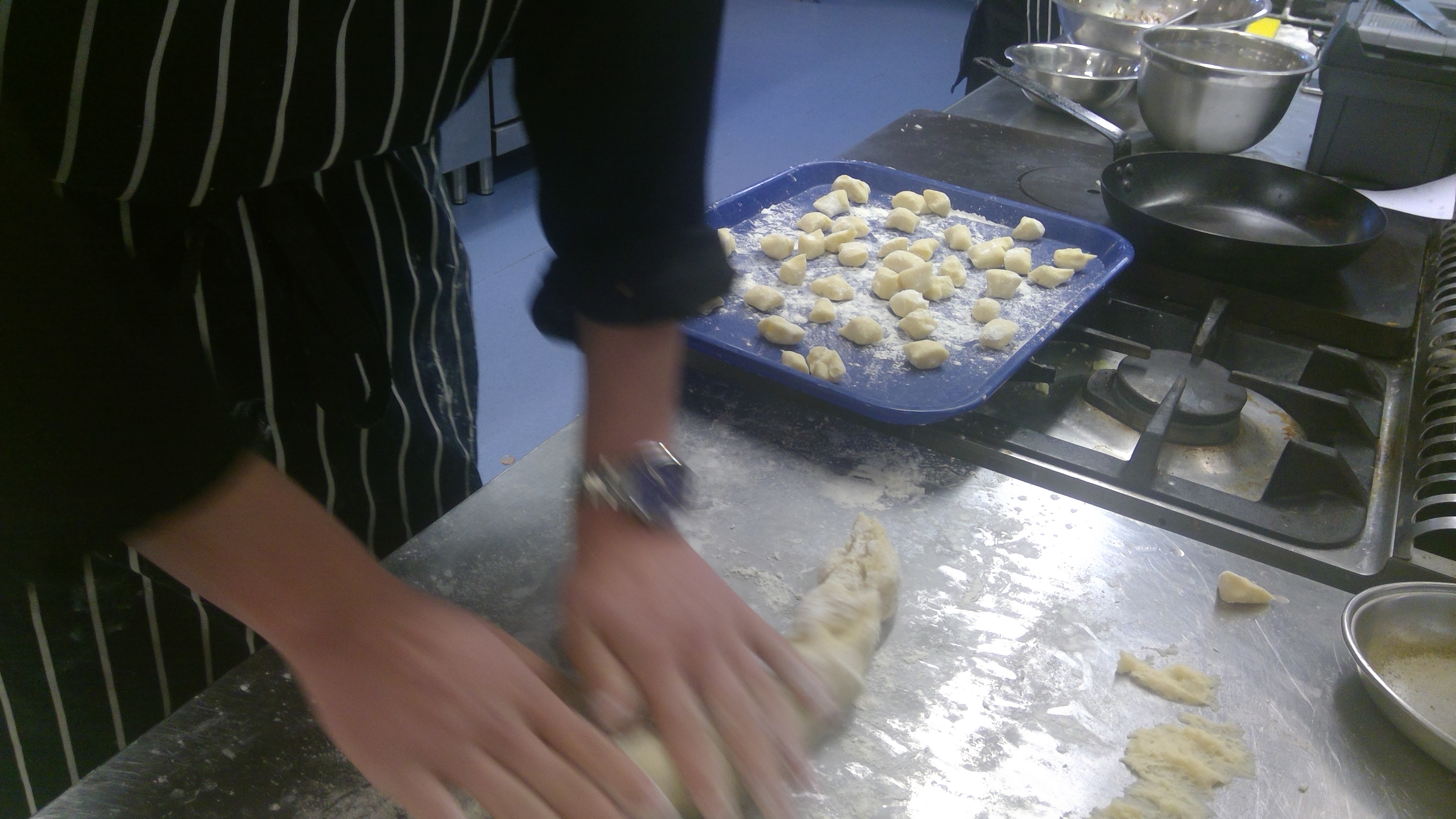 Students preparing food