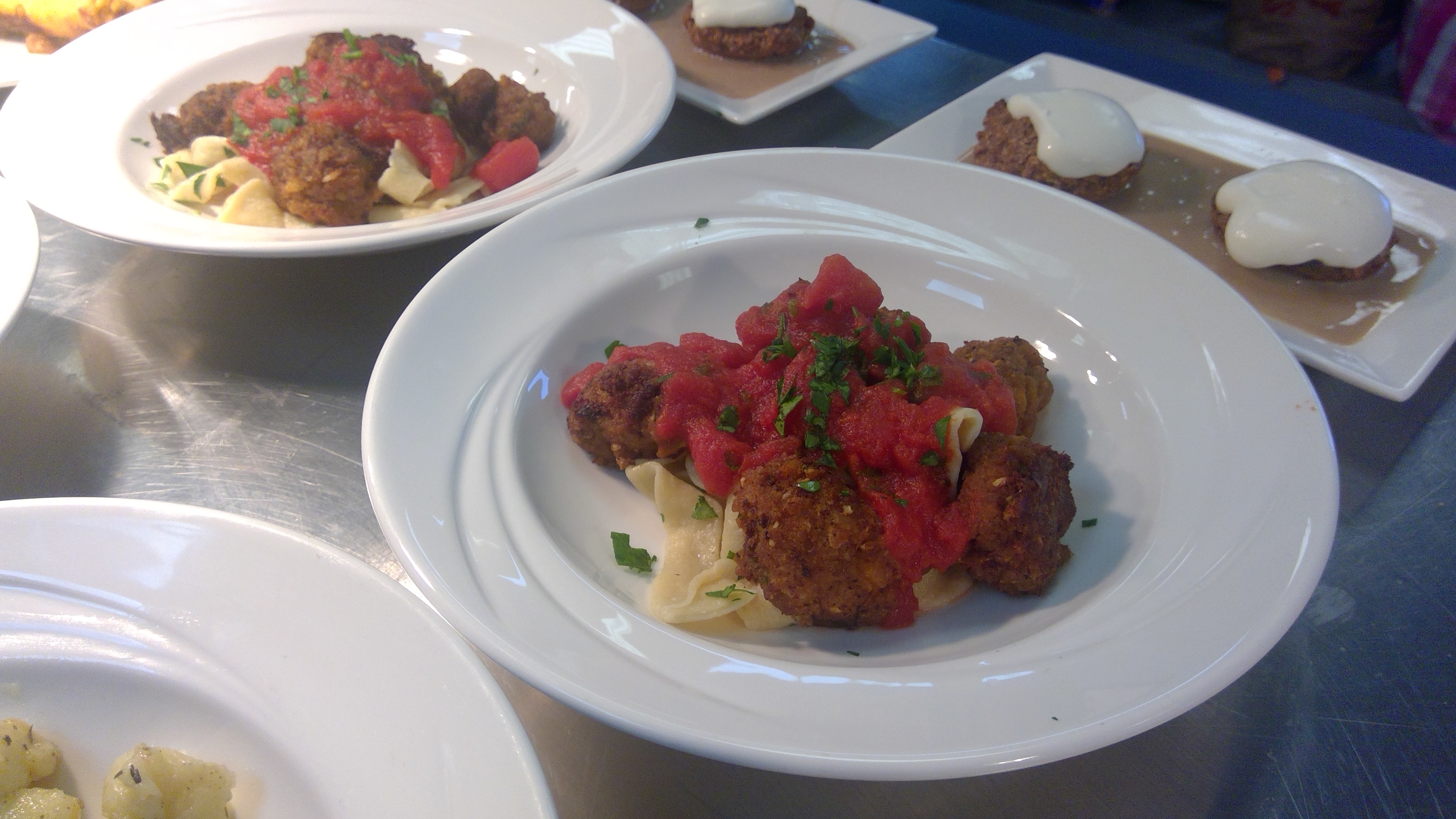 Homemade pasta and meatballs