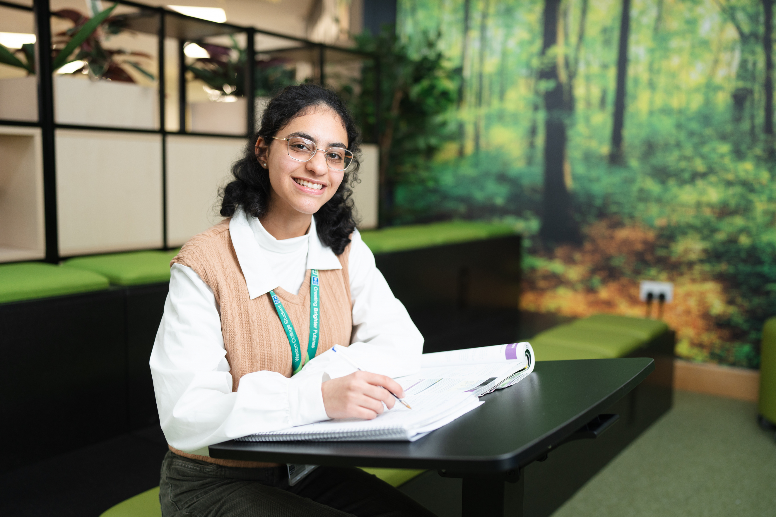 Female student in Library