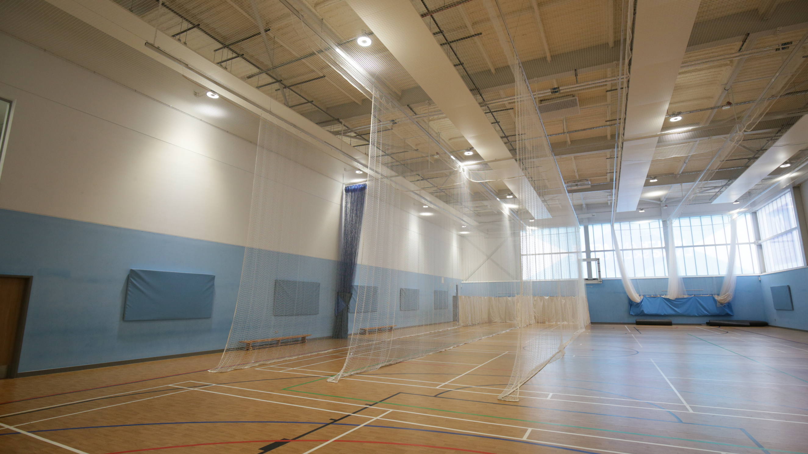 Cricket nets in the Sports Hall at Loxton