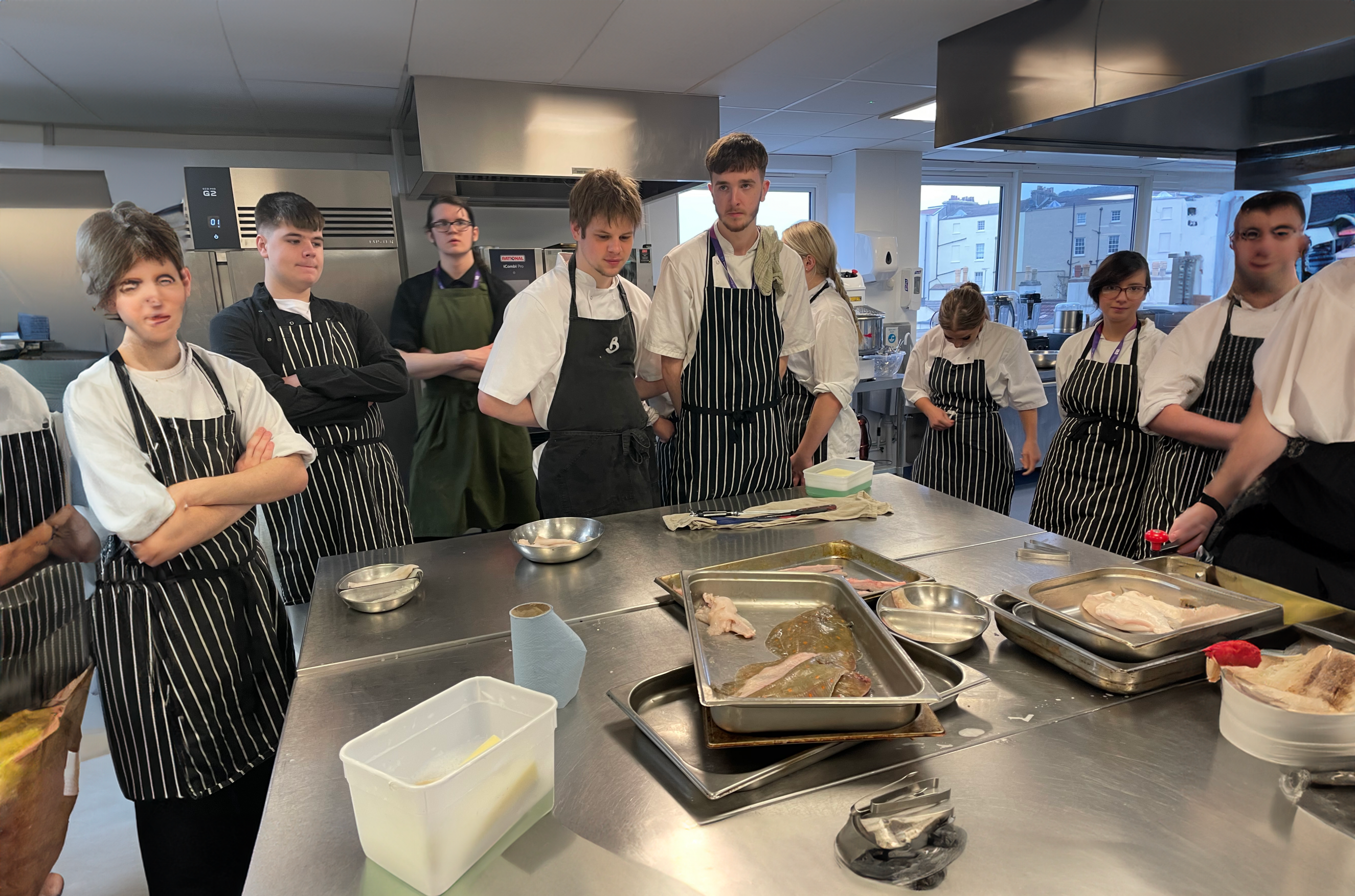 Hospitality and Catering learners listening to a workshop