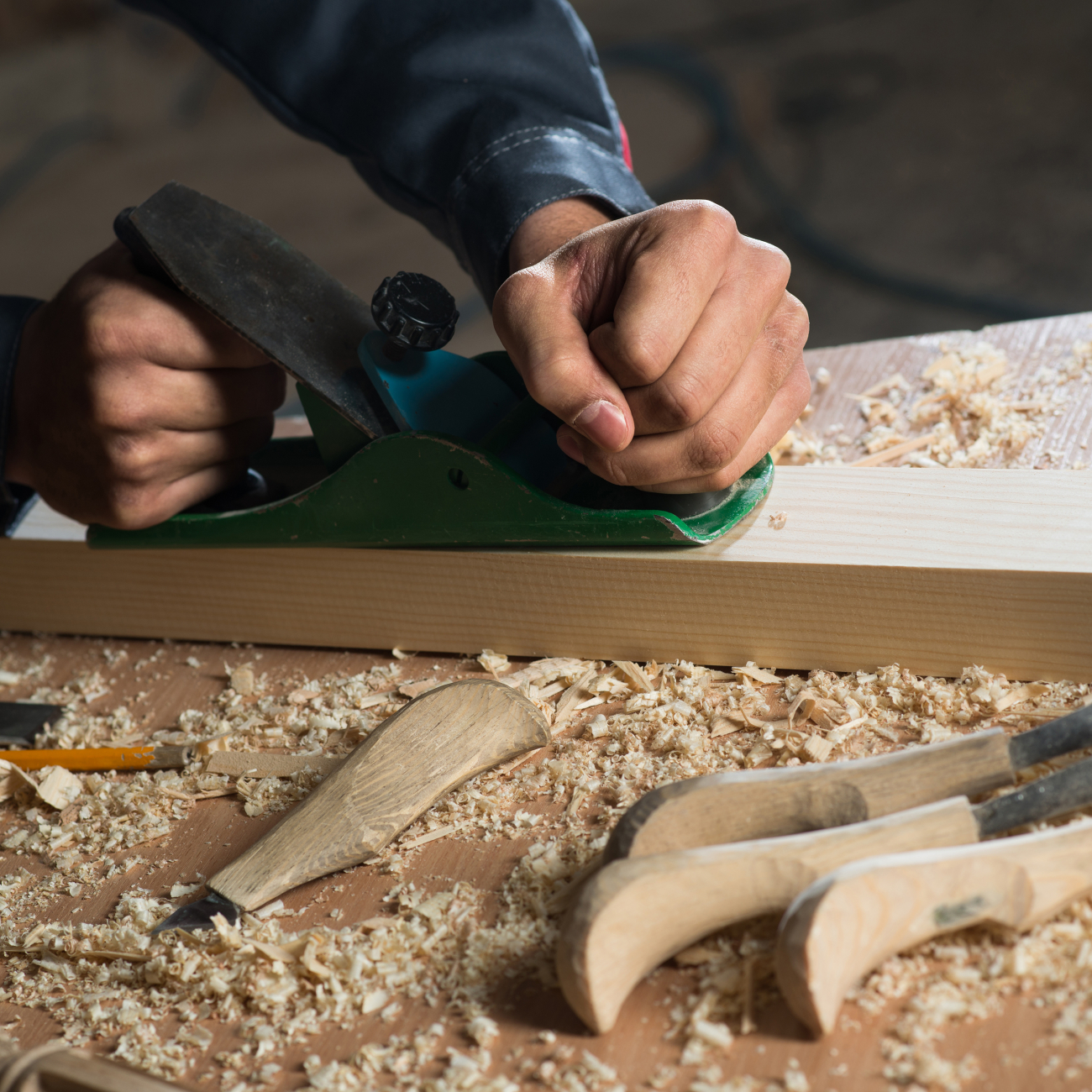 Man working with wood