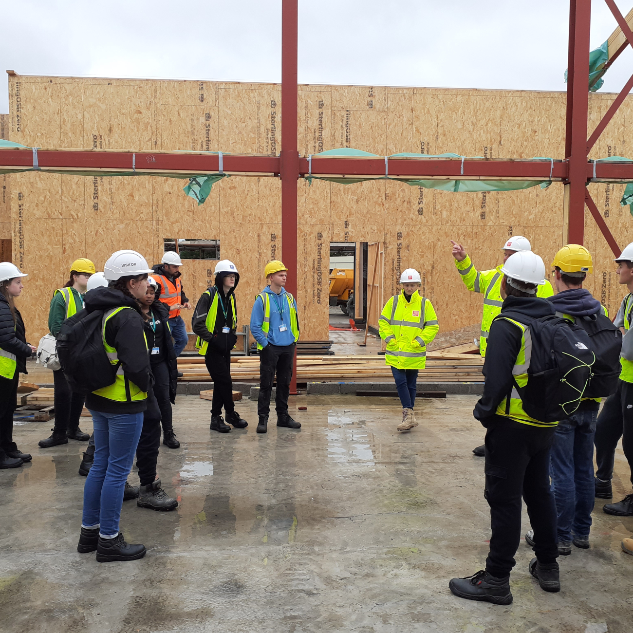 T Level learners visiting Ashcombe School Construction site