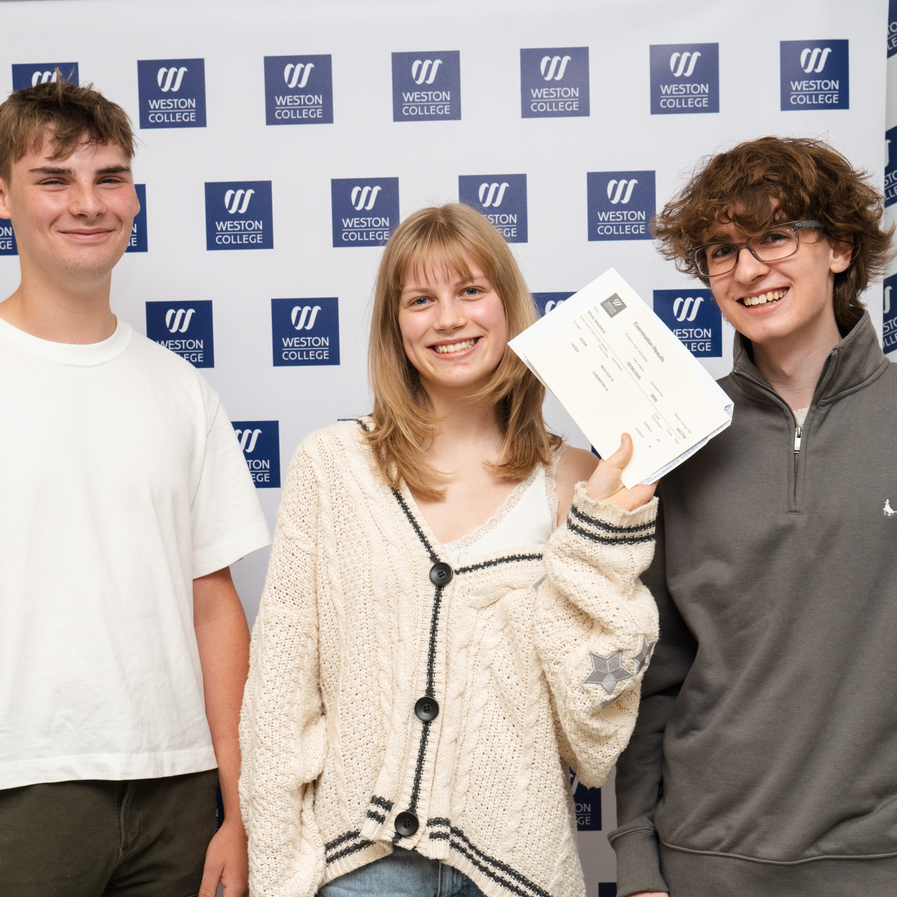 A Level student collecting results