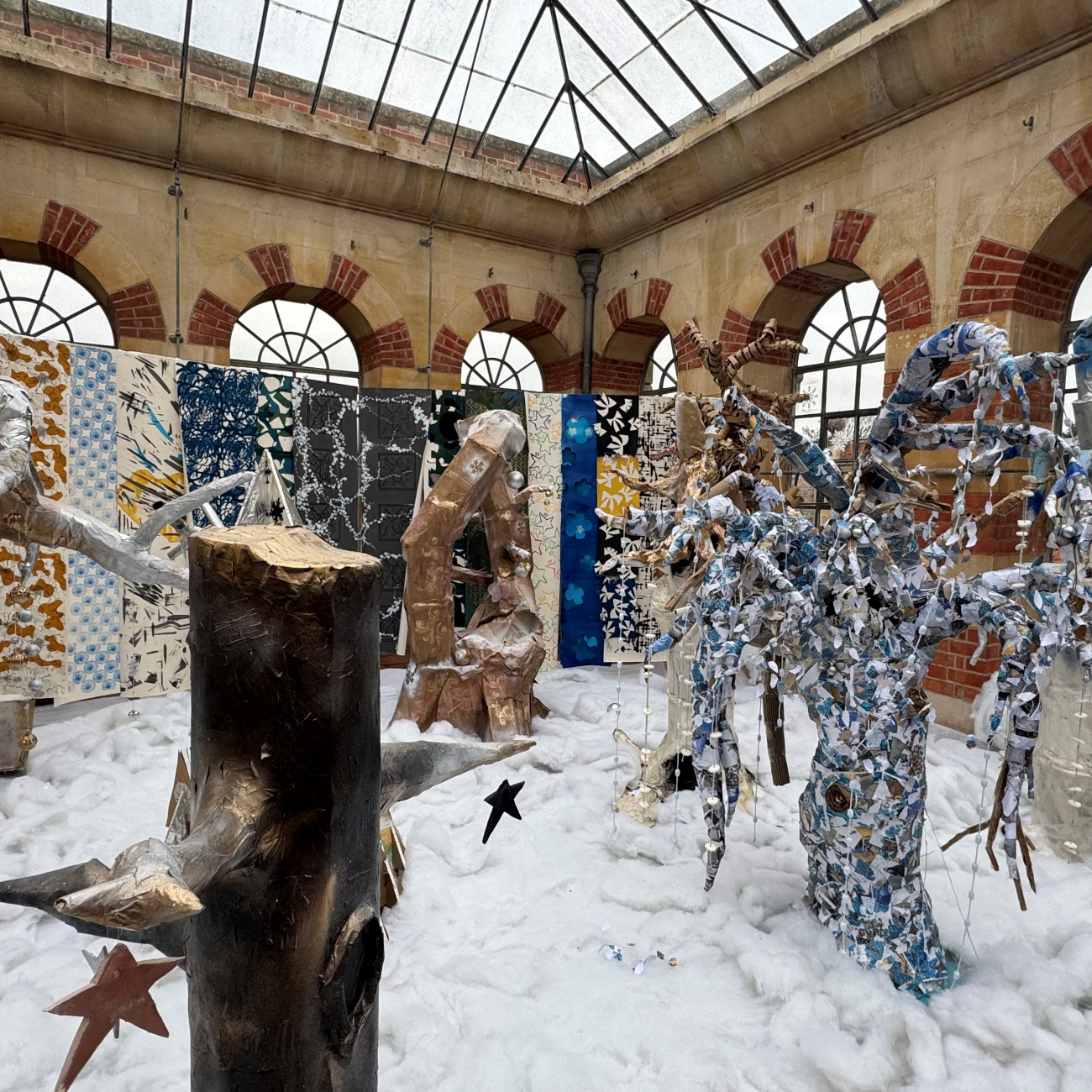 Trees made by learners on display at Tyntesfield