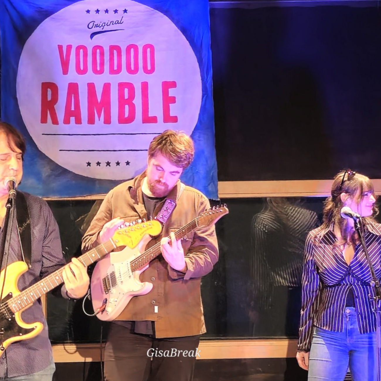 music students performing on stage with voodoo ramble 