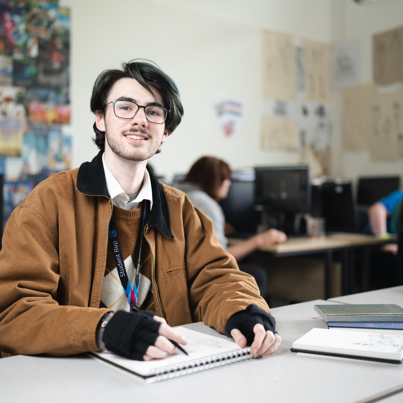 Student in classroom