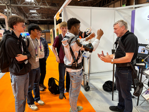 Learner trying out a product from one of the stalls