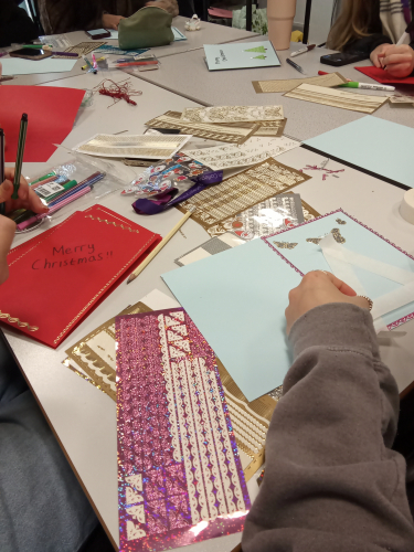 The learners writing letters to residents at the Clarence Park Nursing Home