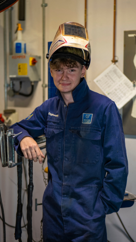 Aidan, a WorldSkills finalist in welding