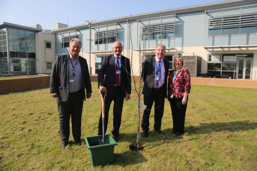 College principal joined by governors to mark the planting of the 3rd and 4th trees at Weston College for the queens jubilee green canopy campaign